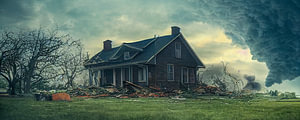 Haus in der Hurrikan Katastrophe Illustration
