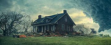 Huis in de orkaan ramp illustratie van Animaflora PicsStock
