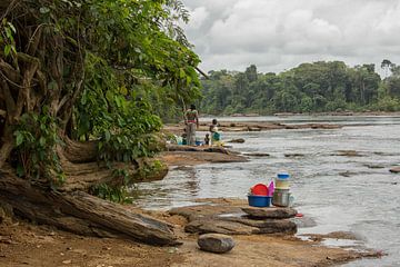 Anschwemmen im Fluss in Suriname
