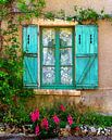 Wicked Window (Französisches Fenster mit türkisfarbenen Fensterläden) von Caroline Lichthart Miniaturansicht
