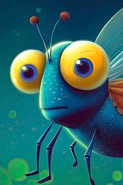 Colourful animal portrait: Fly by Christian Ovís