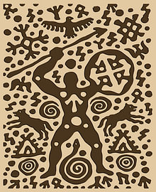 ancient hunter petroglyph by RAMYHEFNY-GALLERY