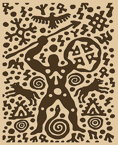 ancient hunter petroglyph