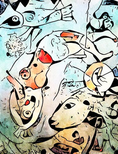 Miro meets Chagall (Blue Circus)