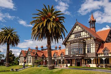 Former bathhouse Tudor Towers in the Government Gardens in Rotorua, New Zealand by Christian Müringer