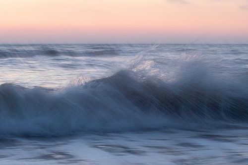 Splashing wave during sunset