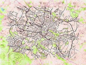 Karte von Detmold im stil 'Soothing Spring'