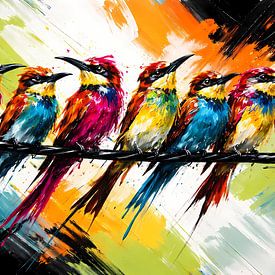 Mangeurs d'abeilles sur un fil sur Linda de Klein