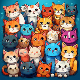 So viele süße, bunte Katzen