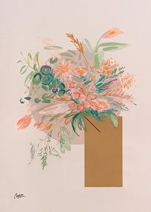 'Posy' | Modern bloem schilderij van Ceder Art