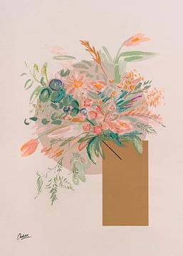 'Posy' | Modern bloem schilderij van Ceder Art