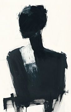 Abstract Figure | Minimalist Black and White Artwork by Art Whims
