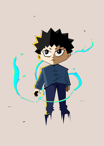 Chibi-Schattenjunge mit Wasserenergie
