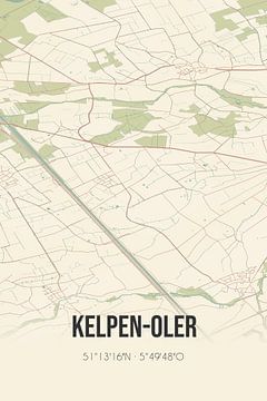 Vintage landkaart van Kelpen-Oler (Limburg) van Rezona