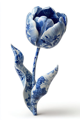 Delfts blauwe tulp, modern en sereen