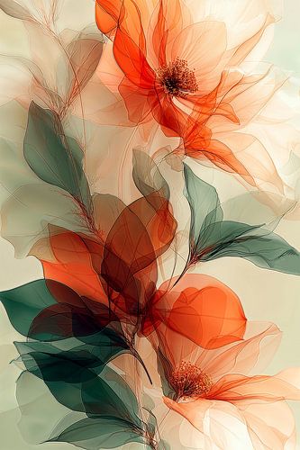 Transparency in Coral & Green no.3