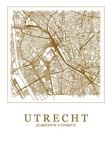 Gestylde plattgrond van Utrecht