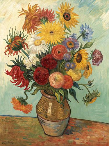 Stilleven met gemengde bloemen