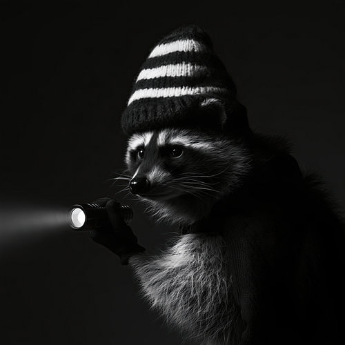 Raccoon as a burglar