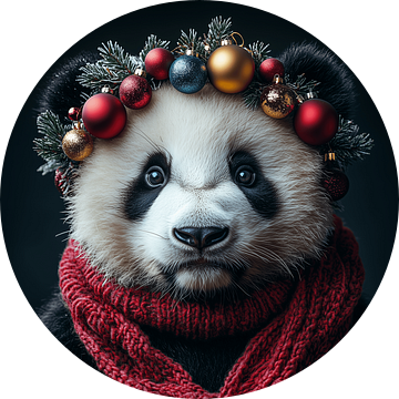 Panda in kerststemming van ArtsbyPol