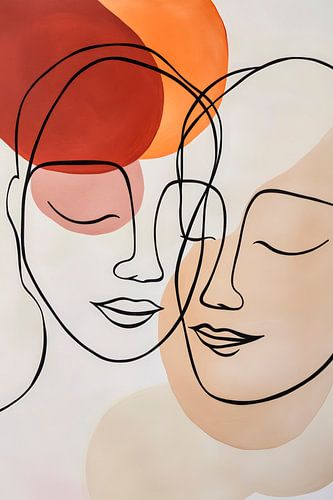 Two faces in harmonious colours