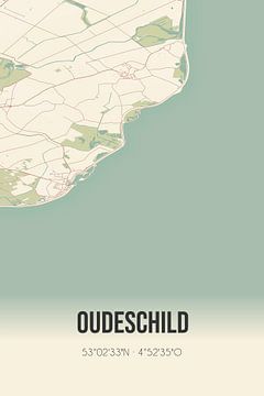 Vintage landkaart van Oudeschild (Noord-Holland) van Rezona