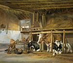 Kühe im Stall - Jan van Ravenswaay von Meisterhafte Meister Miniaturansicht