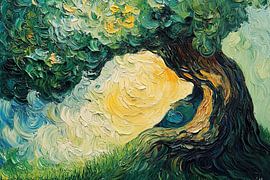 spiritual painting with trees