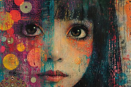 Mädchengesicht | Luna Colour Play von Kunst Laune