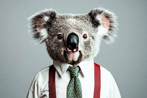 Koala in surrealistische outfit
