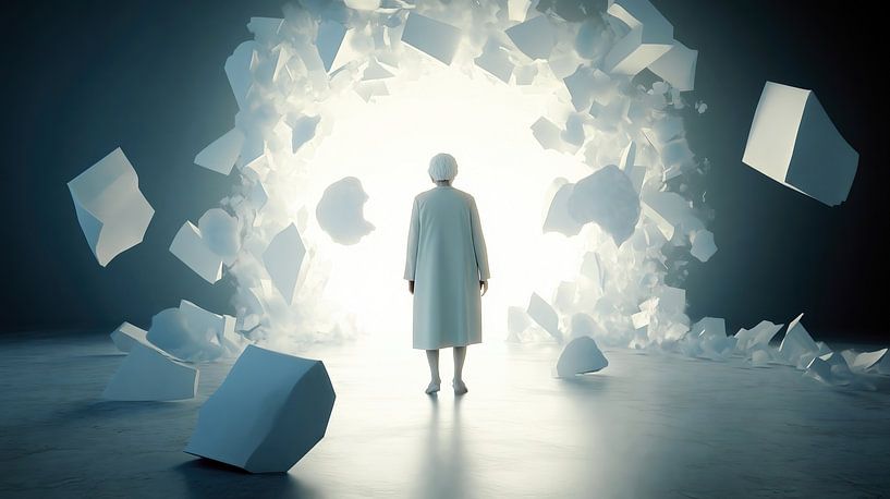 Wissenschaftler geht auf helles Licht zu von Frank Heinz