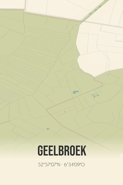 Carte ancienne de Geelbroek (Drenthe) par Affiches de lieux