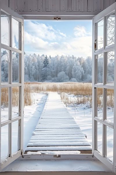Window to the winter landscape by Poster Art Shop