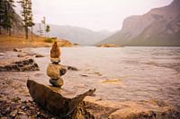 Stone Cairns at Lake Minnewanka