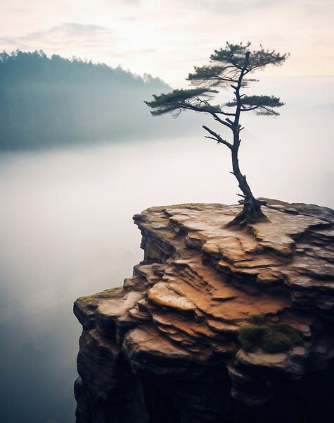Lever de soleil dans les montagnes par fernlichtsicht