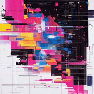 La fragmentation numérique en couleurs néon