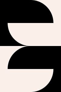 Schwarz und weiß minimalistische geometrische Poster mit Kreisen 4 von Dina Dankers