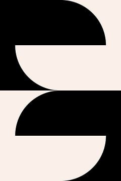 Affiche géométrique minimaliste noire et blanche avec des cercles 4 sur Dina Dankers