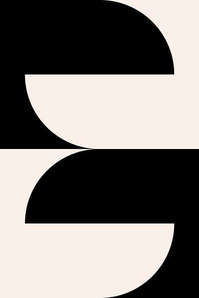 Affiche géométrique minimaliste noire et blanche avec des cercles 4 par Dina Dankers