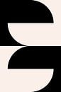 Affiche géométrique minimaliste noire et blanche avec des cercles 4 par Dina Dankers Aperçu