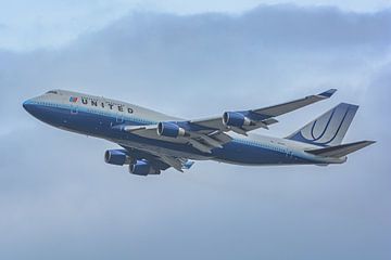 United Boeing 747-400 in oud United kleurenschema. van Jaap van den Berg