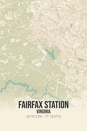 Alte Karte von Fairfax Station (Virginia), USA. von Ortsdrucke