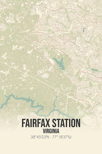 Vintage map of Fairfax Station (Virginia), USA. by Prints of Place