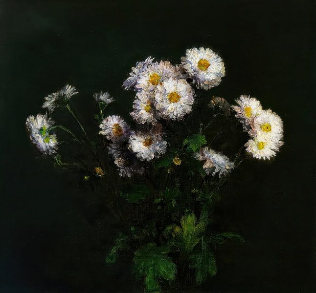 Blumenstrauß aus weißen Chrysanthemen - Henri Fantin-Latour von Accessible Art
