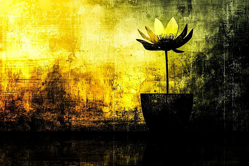 Abstract flower with yellow tones by Imperial Art House
