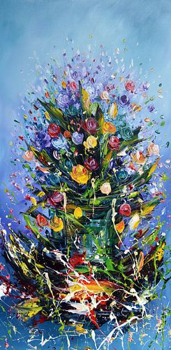 Blue Flowers by Gena Theheartofart