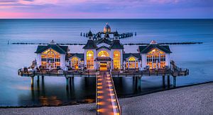 Panorama coucher de soleil Sellin Pier, Rügen, Allemagne sur Henk Meijer Photography