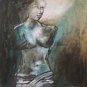 Portret van de Venus van Milo. Het borstbeeld van Aphrodite van Linda Dammann