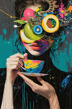 Surrealistisches Frauenporträt | Chromatische Launenhaftigkeit