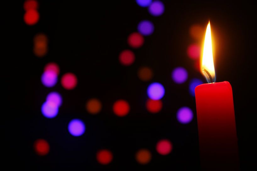 Kaars met lichtjes by Wilma Meurs